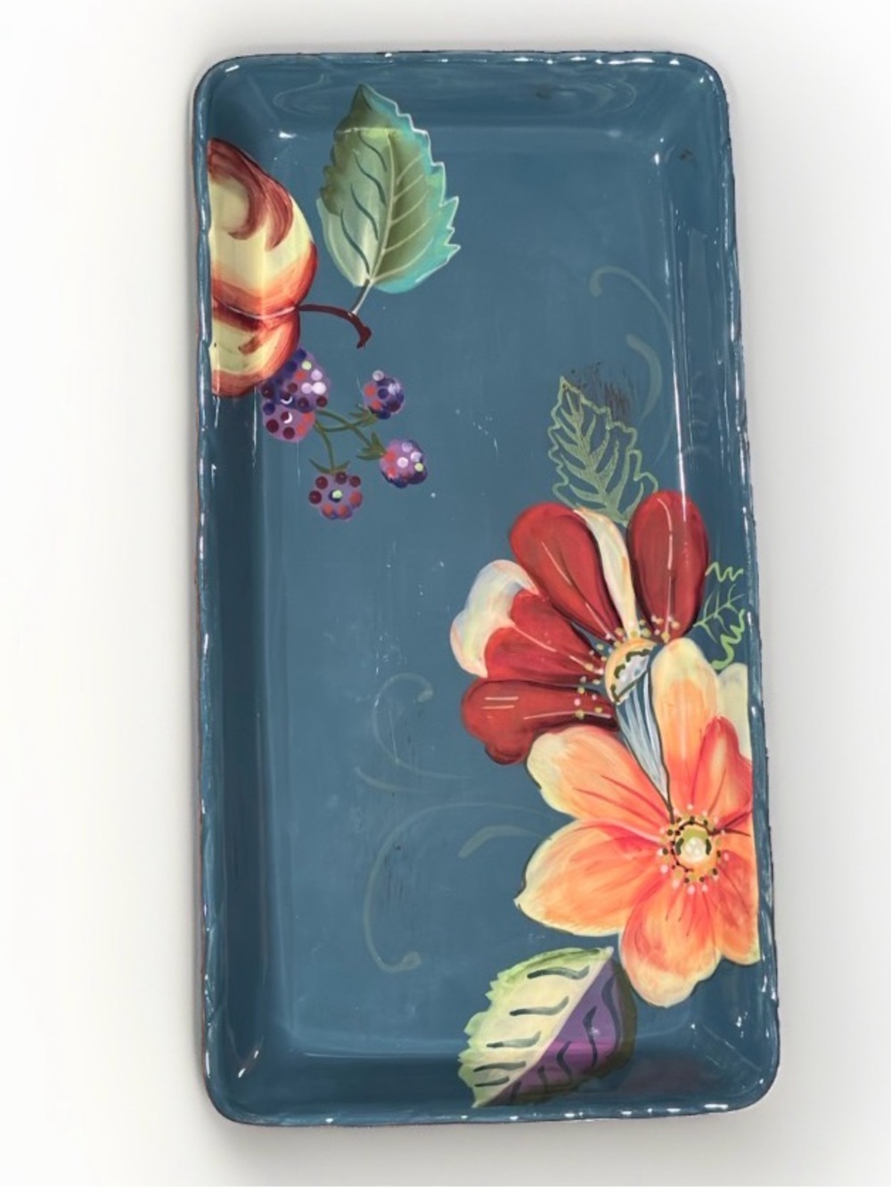 Tracy Porter 4 Colorful Salad PlatesThe Blossom Collection Teal 8" Rope Edge
